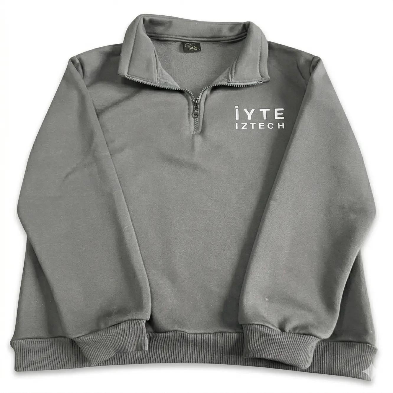 yarım fermuarlı sweatshirt-gri